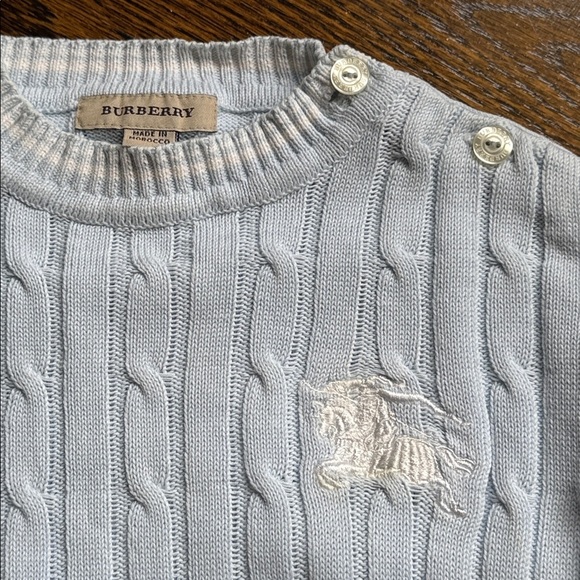 Burberry Boys Light Blue Cable Knit Sweater 3Y - Picture 2 of 6